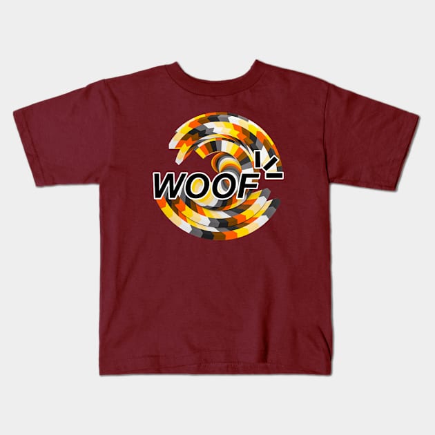 WOOF word twisted and colorful Bear Gay flag LGBTQ Kids T-Shirt by Visualisworld